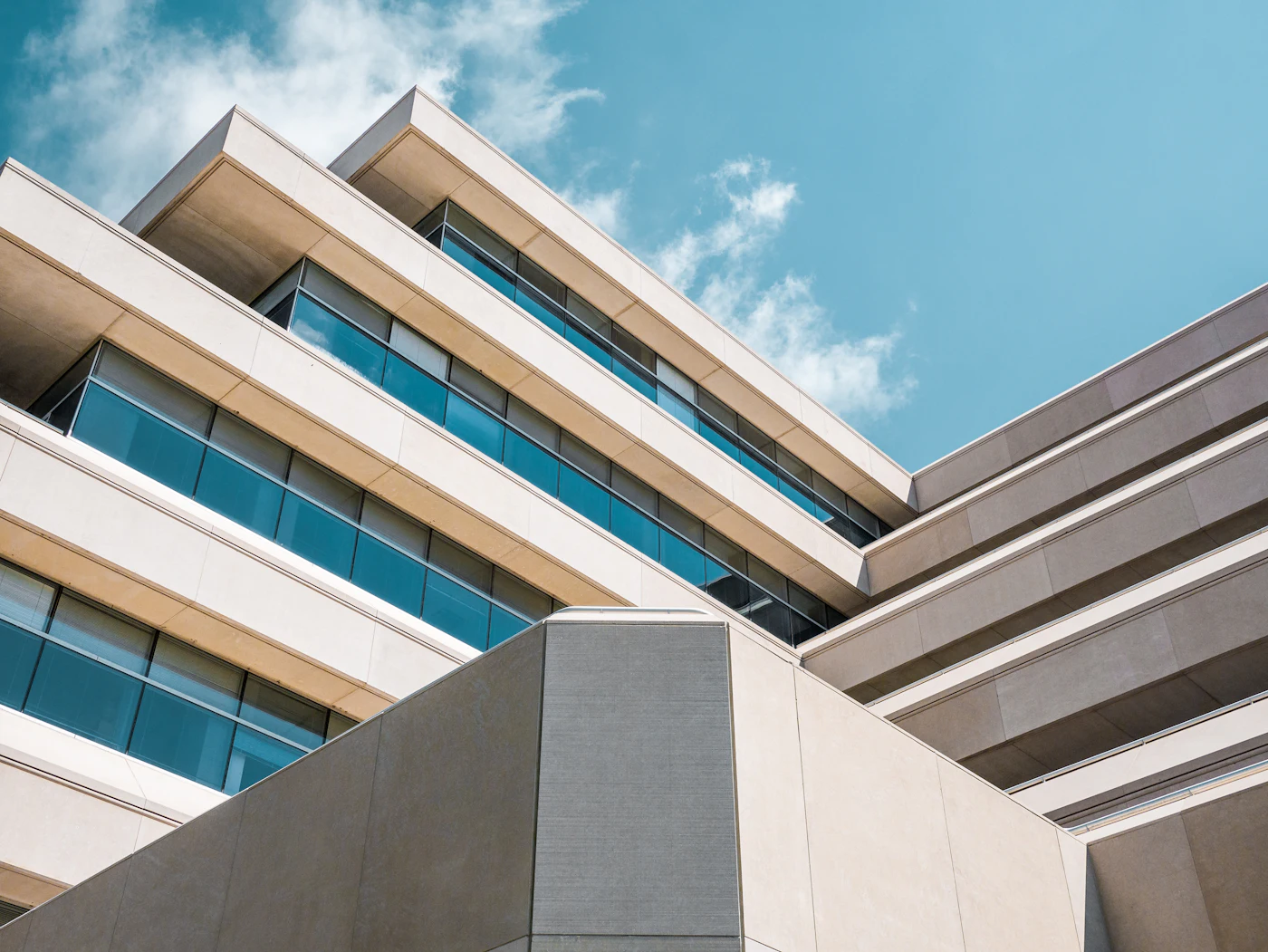Placeholder photograph of a structural edge detail against the sky