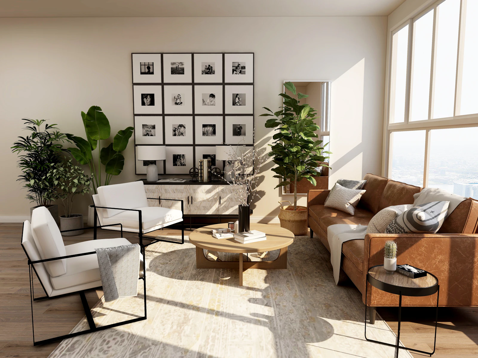 Placeholder photograph of a sunlit sitting room with tall windows