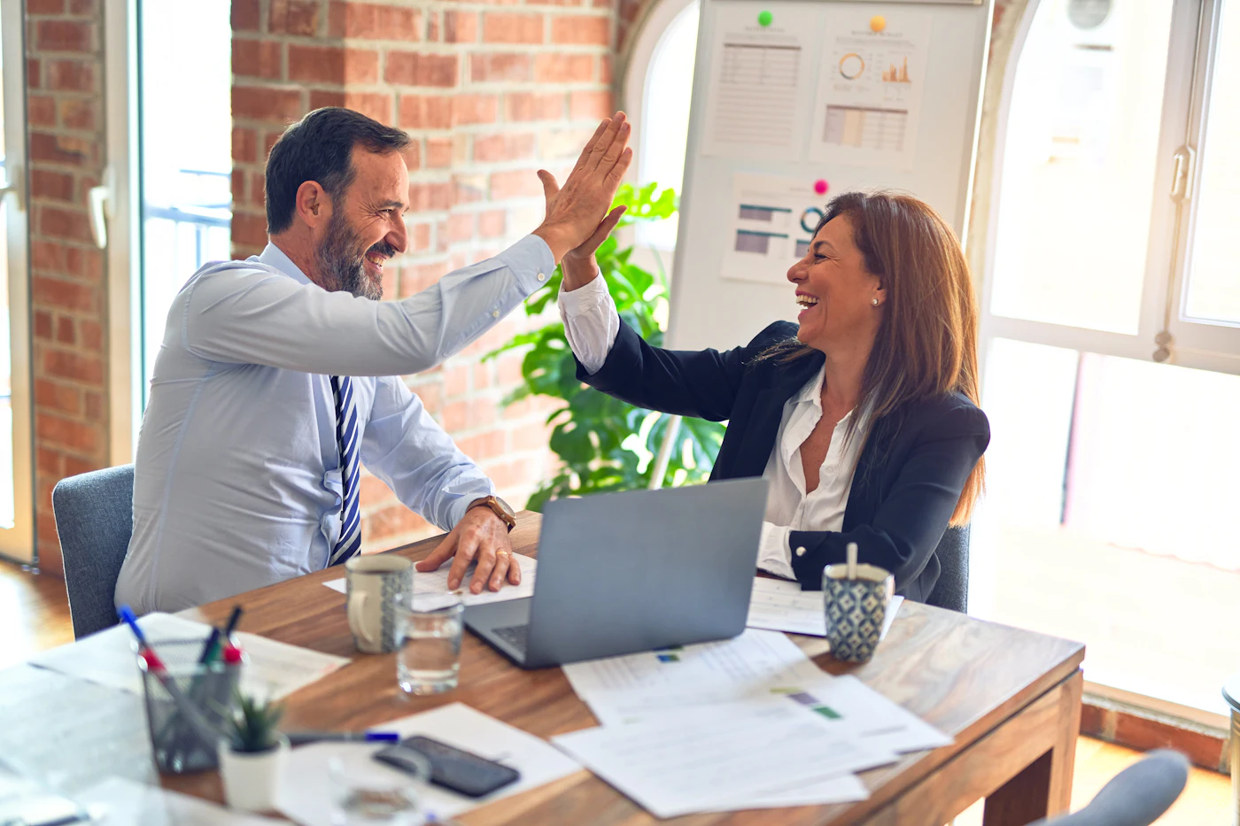 Placeholder photograph of a business meeting