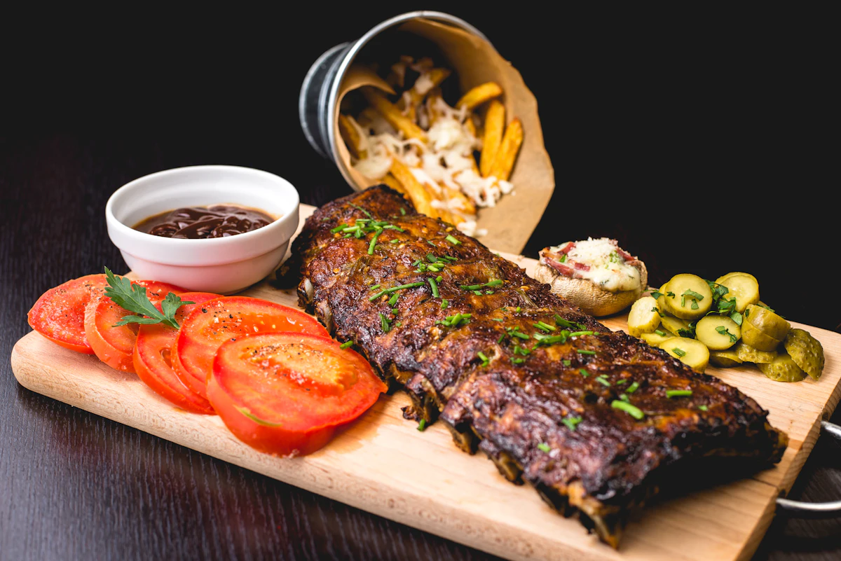 Placeholder photograph of grilled ribs