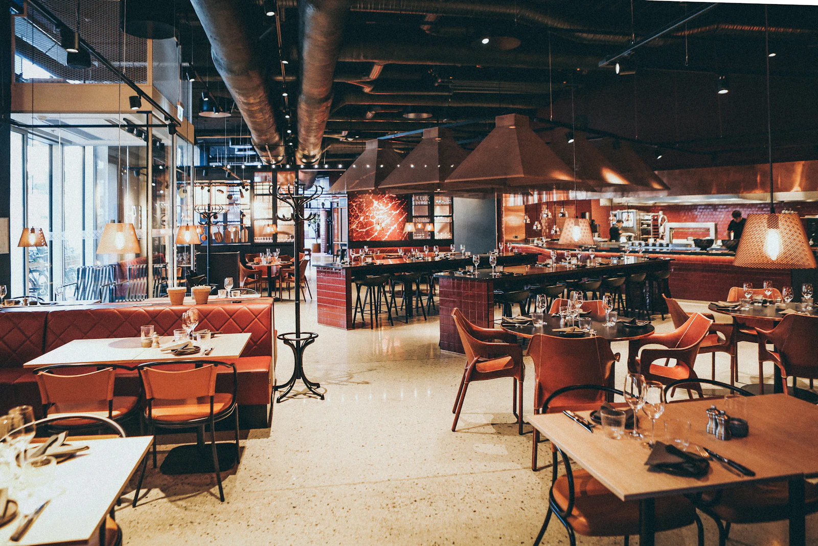 Placeholder photograph of the cafe seating
