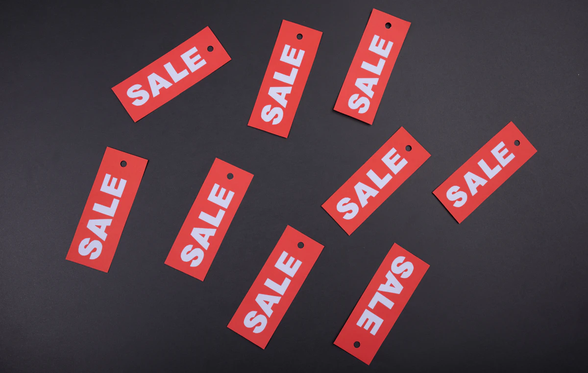 Placeholder photograph of sale tags