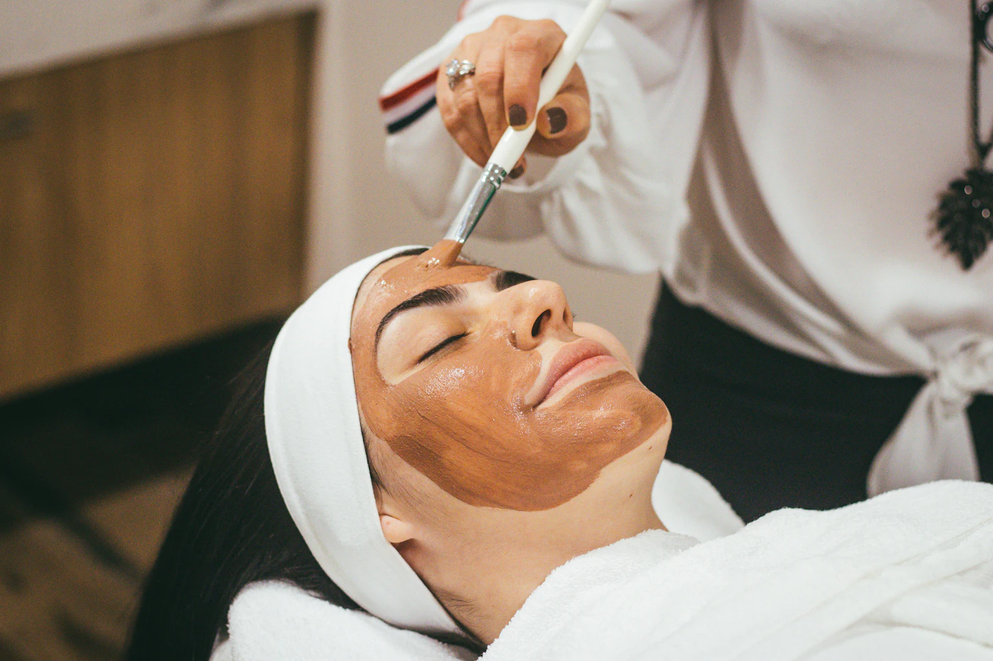 Placeholder photograph of a facial mask treatment