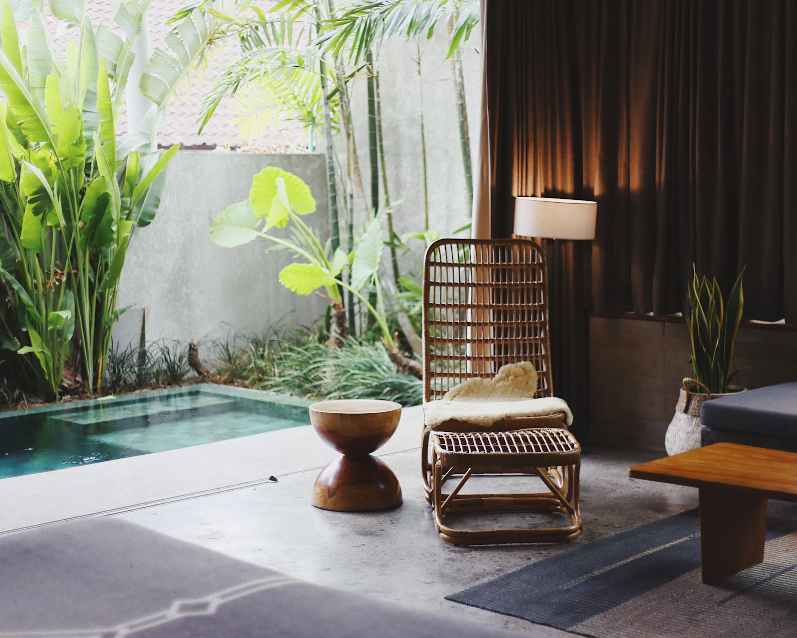 Placeholder photograph of a garden spa lounge